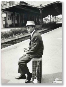 Frank Sinatra at the Monaco Train Station 1958
