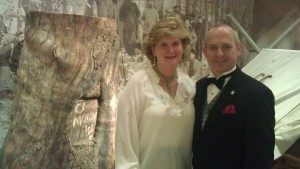 Nancy Roe and Consul Jonathan Warren at the Camp Monaco exhibit at the BBHC