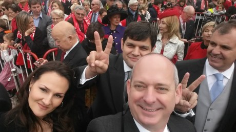Onto the plaza for the parade